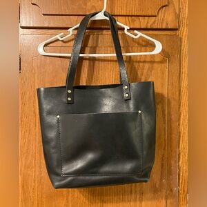 Portland Leather l Black Leather Tote Bag